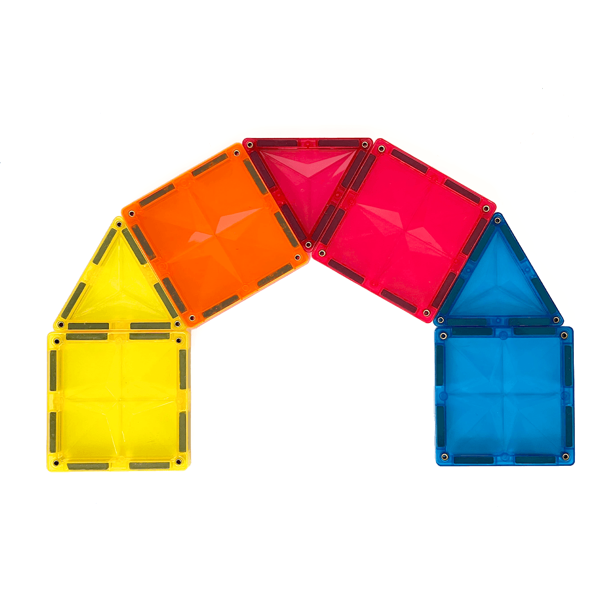 a colorful arch made from mntl colorful magnetic pieces