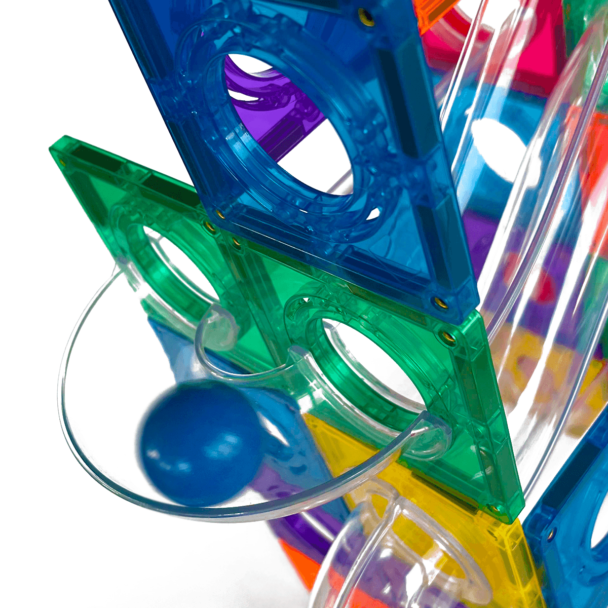 a blue ball in a connector - mntl construction set detail