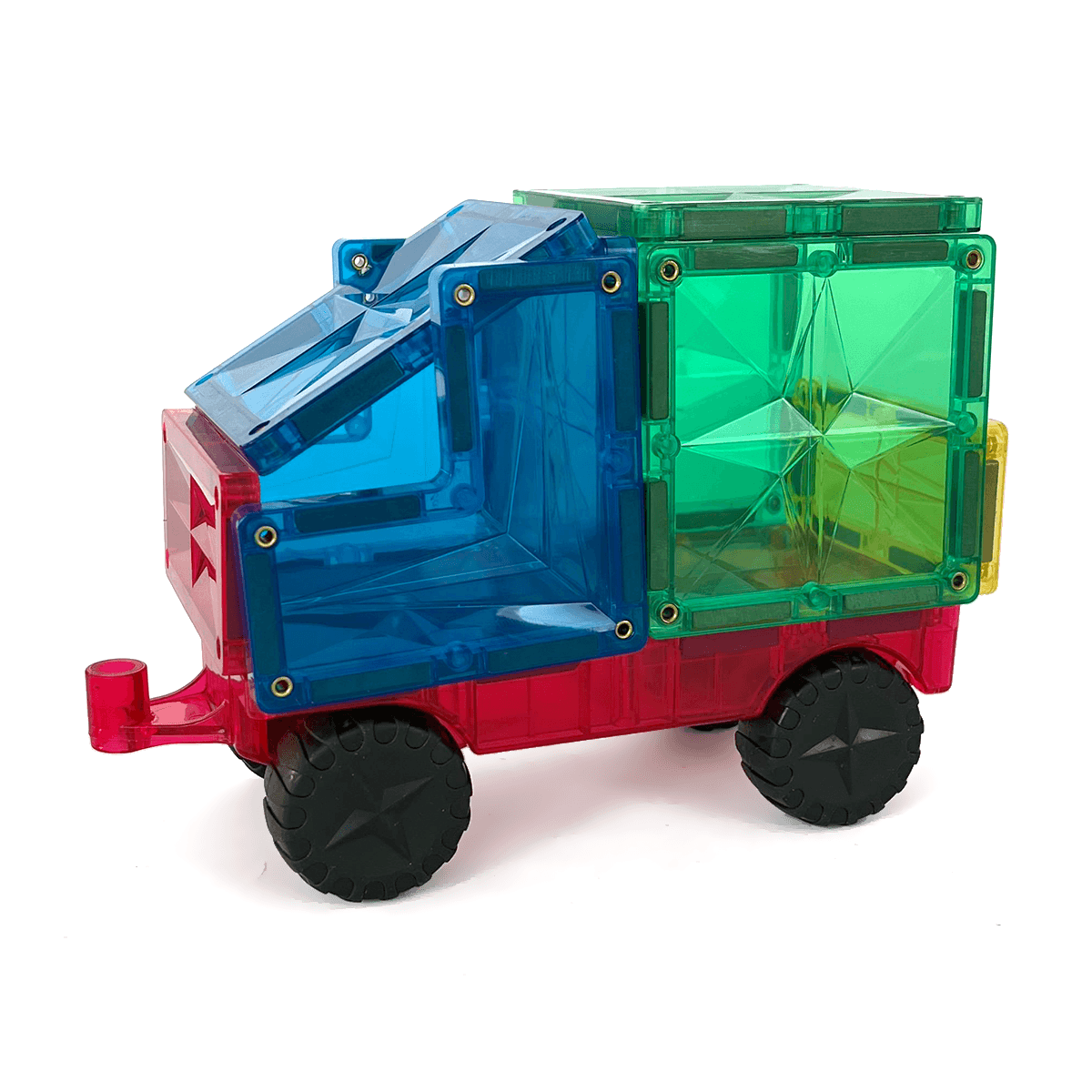 a car created from mntl colorful magnetic pieces