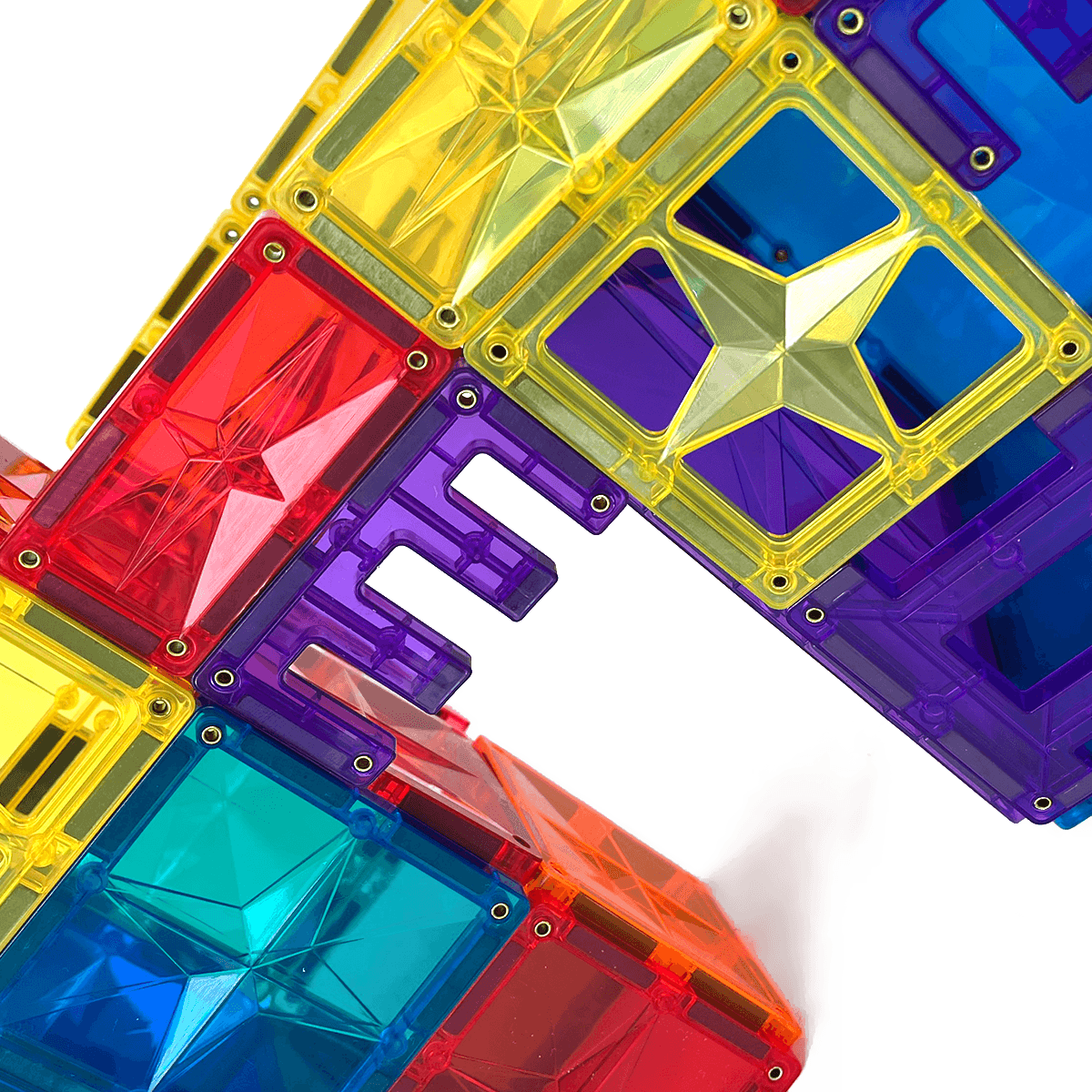 details of a construction created from mntl colorful magnetic pieces