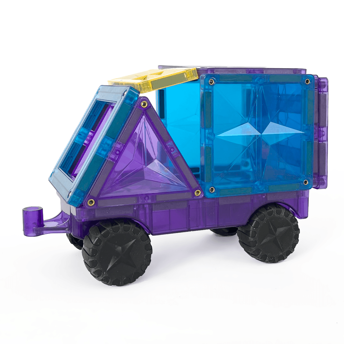 a car created from mntl colorful magnetic pieces