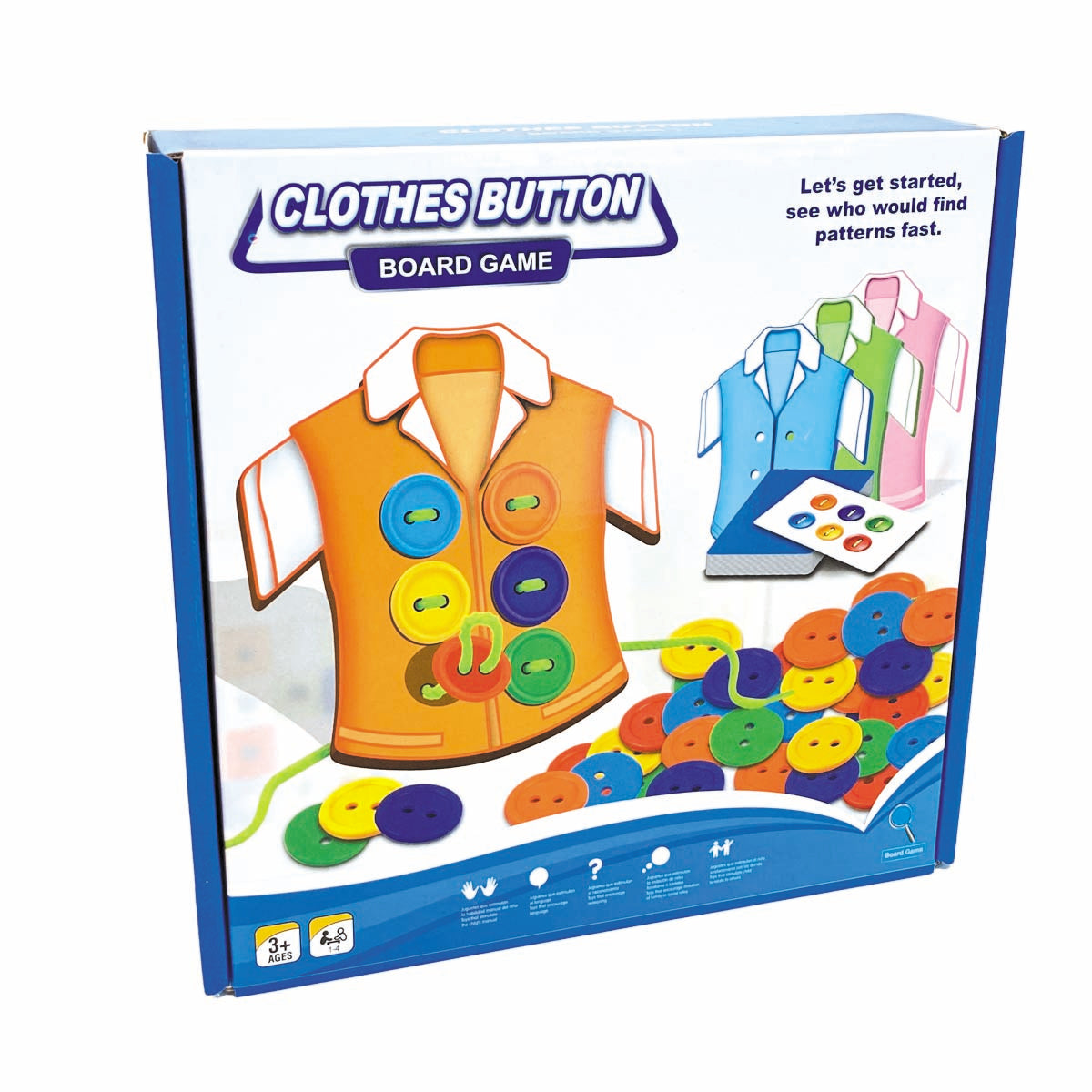 front side of the sew buttons set packaging