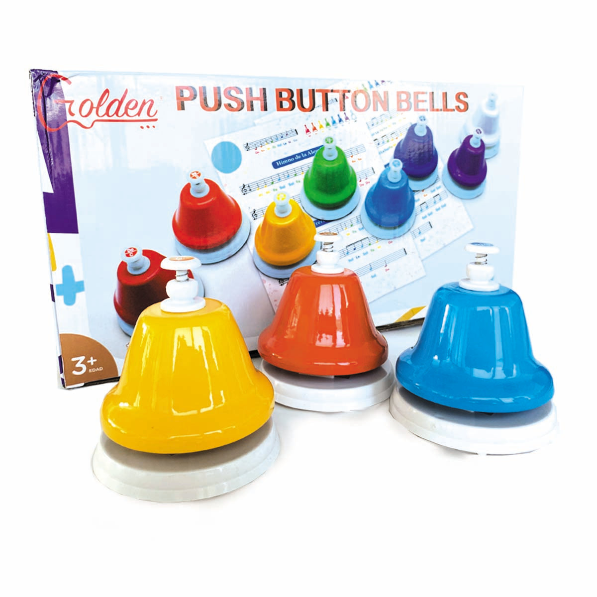 front side of the music desk bells packaging 